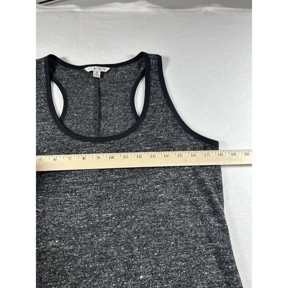 Cabi Women's size small Tank Top Scoop Neck Racerback Heather gray black trim - Picture 5 of 6